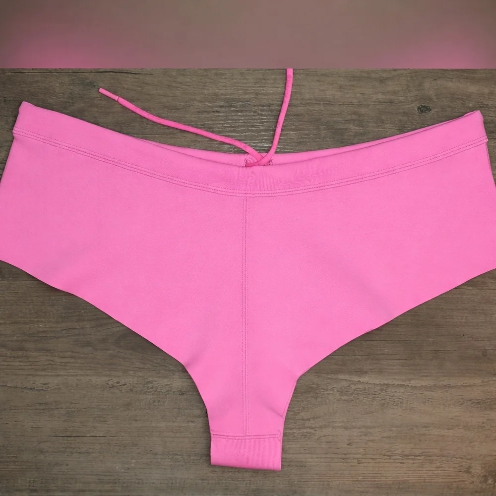💕NWT SKIMS Sporty Scuba Swim Top + Hipster bottoms Swimsuit Set Taffy Pink 2X